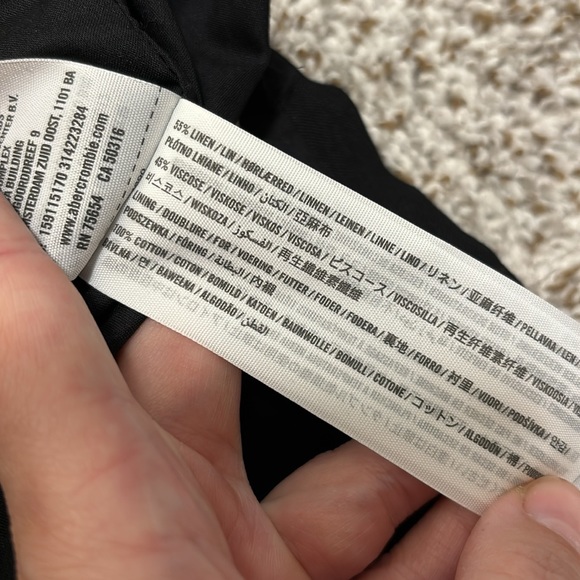 Abercrombie & Fitch off the shoulder black linen dress 2 NWT - Picture 8 of 10